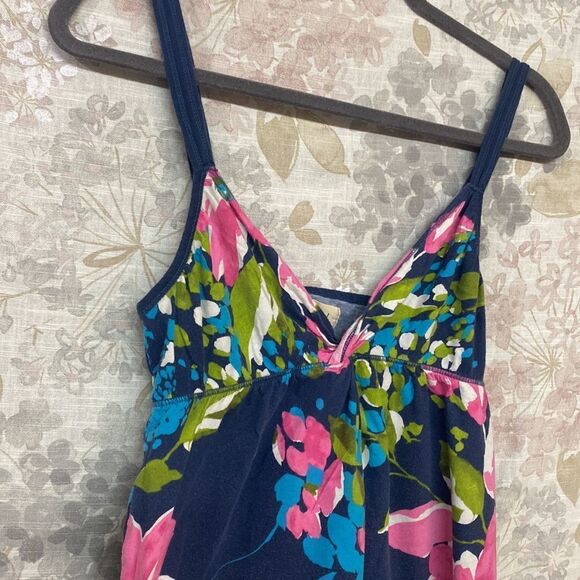 Hollister Dark Blue and Floral Tank Top - Picture 2 of 4